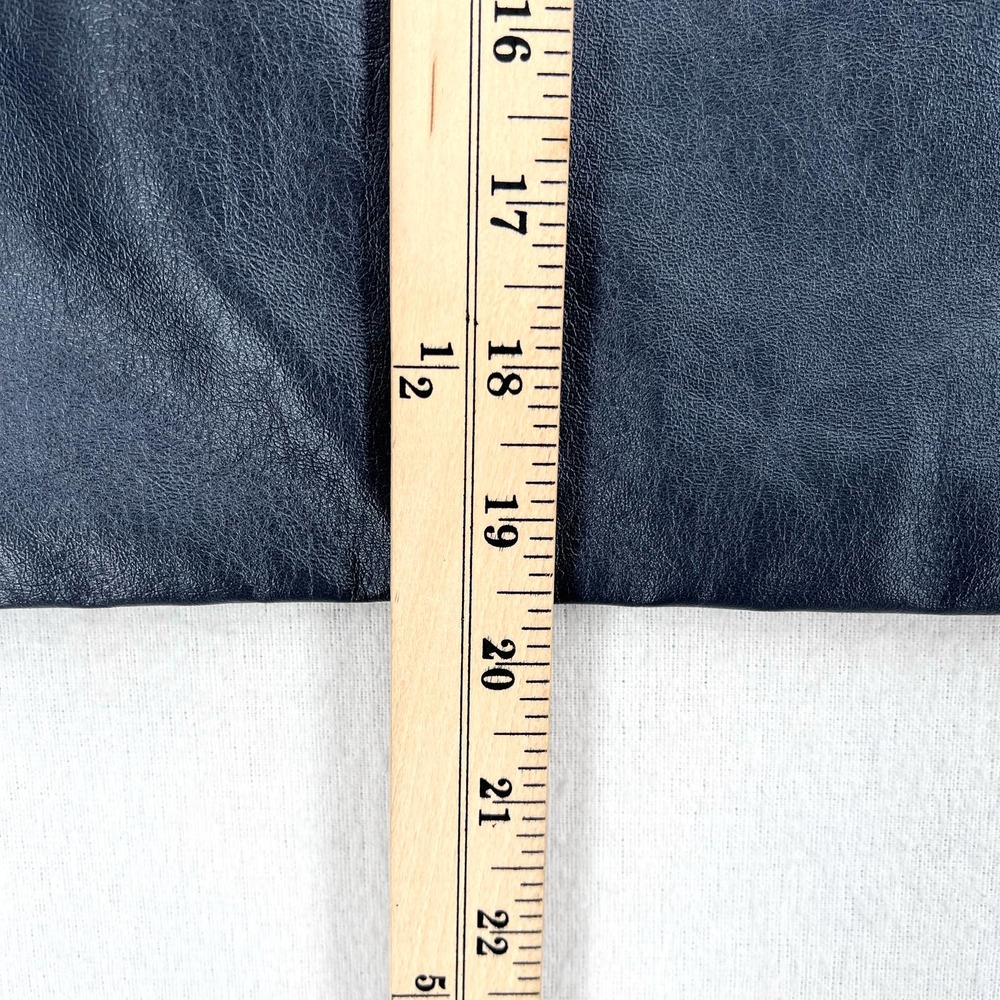 VINTAGE UNGARO PARALLELE PARIS Leather Skirt Womens Small XS Blue Metallic - Picture 13 of 13